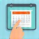 Illustration of booking an appointment on a calendar.